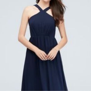 REVERIE navy blue short Y neck dress. Size 14.